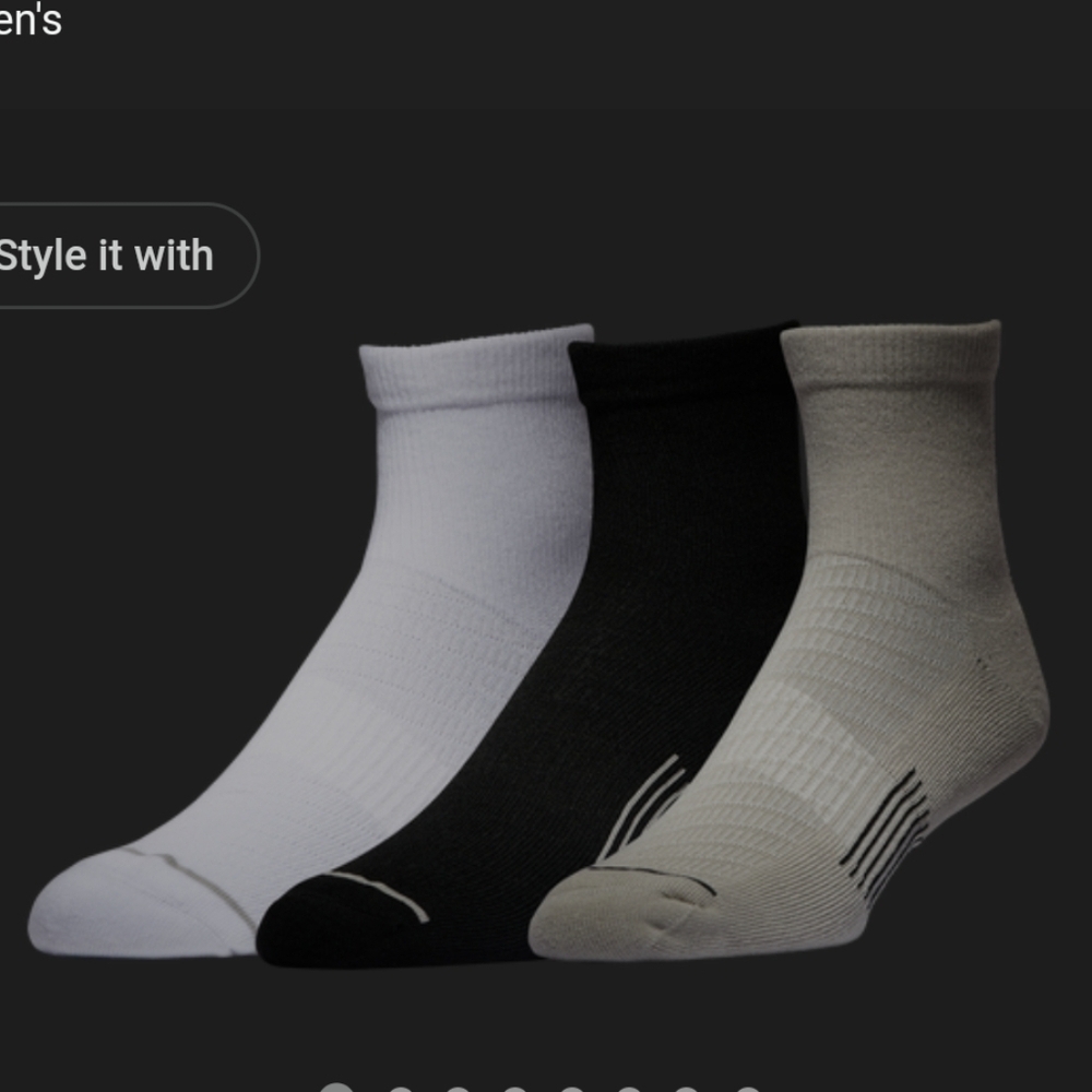 LCKR 3 Pack Performance Quarter Socks. Size Large. New.
